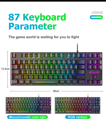 K16 PC Keyboard Waterproof Portable Gaming Keyboard Mechanical Feel Backlit Ergonomics Colorful Computer Accessories