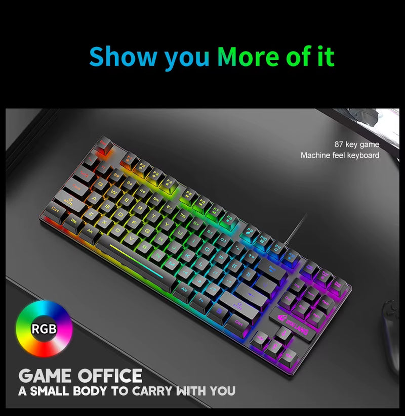 K16 PC Keyboard Waterproof Portable Gaming Keyboard Mechanical Feel Backlit Ergonomics Colorful Computer Accessories